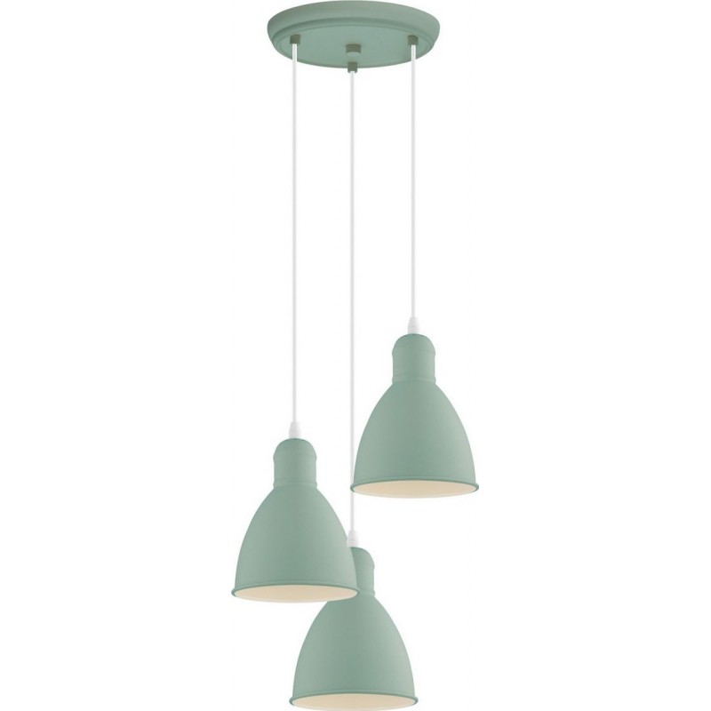 69,95 € Free Shipping | Hanging lamp Eglo Priddy P Conical Shape Ø 32 cm. Living room and dining room. Modern and design Style. Steel. Green Color