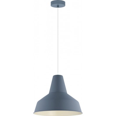 98,95 € Free Shipping | Hanging lamp Eglo Somerton P Conical Shape Ø 35 cm. Living room and dining room. Modern and design Style. Steel. Blue Color