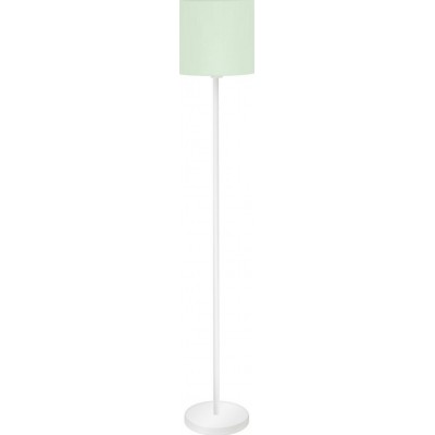 Lampada da pavimento Eglo Pasteri P Forma Cilindrica Ø 28 cm. Soggiorno, sala da pranzo e camera da letto. Stile moderno, sofisticato e design. Acciaio e Tessile. Colore bianca e verde