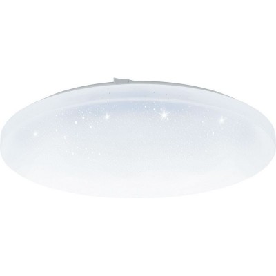 69,95 € Free Shipping | Indoor ceiling light Eglo Frania A 2700K Very warm light. Oval Shape Ø 40 cm. Kitchen and bathroom. Modern Style. Steel and plastic. White Color