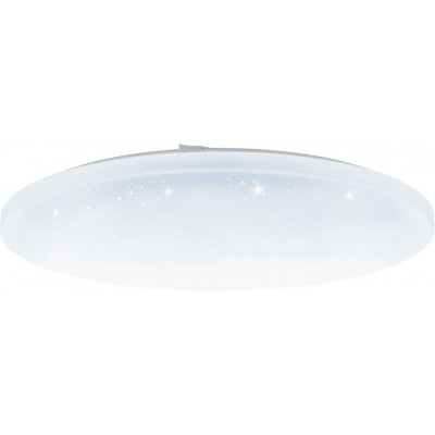 106,95 € Free Shipping | Indoor ceiling light Eglo Frania A 2700K Very warm light. Oval Shape Ø 57 cm. Kitchen and bathroom. Modern Style. Steel and plastic. White Color