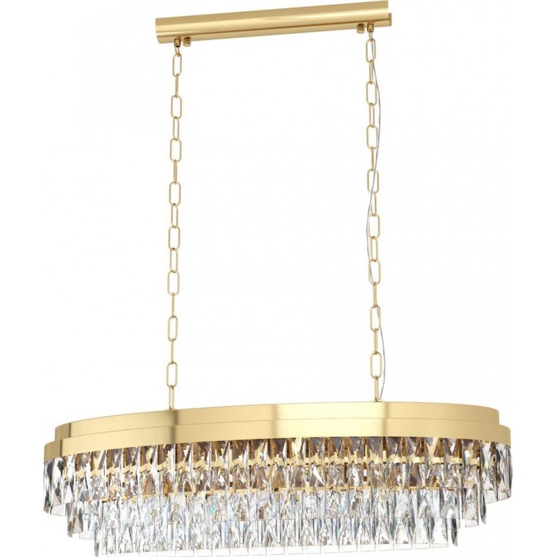 1 051,95 € Free Shipping | Hanging lamp Eglo Stars of Light Valparaiso 110×90 cm. Steel and crystal. Golden Color
