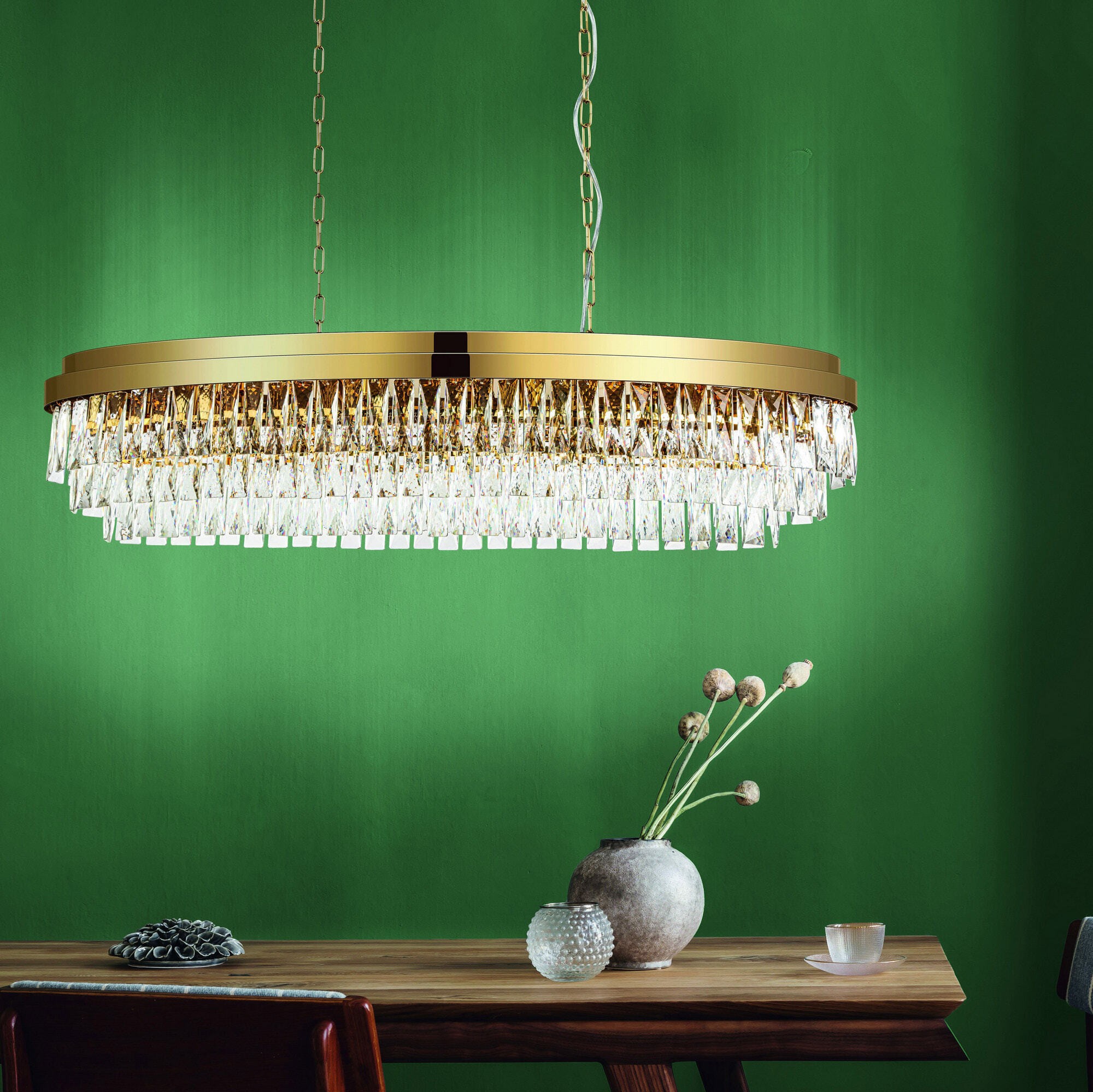 1 405,95 € Free Shipping | Hanging lamp Eglo Stars of Light Valparaiso 115×110 cm. Steel and crystal. Golden Color