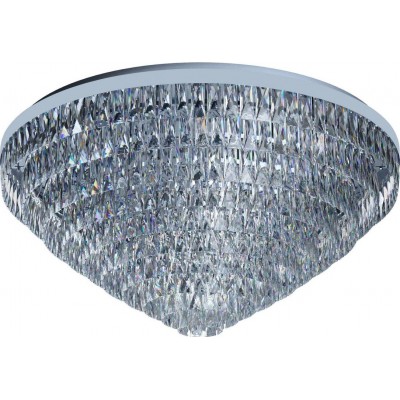 2 439,95 € Free Shipping | Indoor spotlight Eglo Stars of Light Valparaiso 1 Conical Shape Ø 98 cm. Ceiling light Living room, dining room and bedroom. Classic Style. Steel and crystal. Plated chrome and silver Color