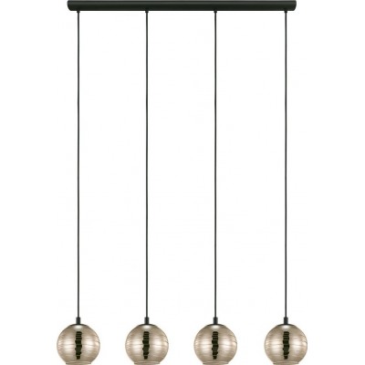 302,95 € Free Shipping | Hanging lamp Eglo Stars of Light Lemorieta Extended Shape 150×111 cm. Living room and dining room. Modern and design Style. Steel. Golden and black Color