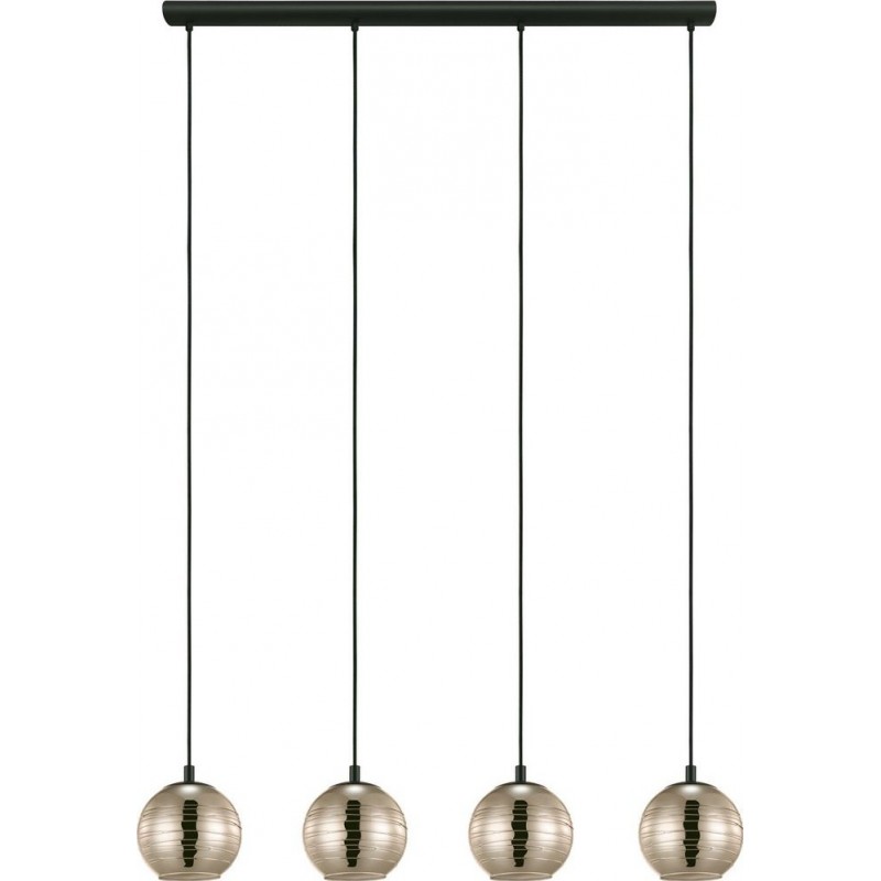 283,95 € Free Shipping | Hanging lamp Eglo Stars of Light Lemorieta Extended Shape 150×111 cm. Living room and dining room. Modern and design Style. Steel. Golden and black Color