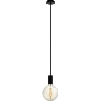 Lámpara colgante Eglo Pozueta Forma Esférica Ø 12 cm. Salón y comedor. Estilo retro y vintage. Acero. Color negro