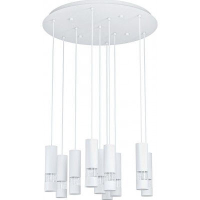 475,95 € Free Shipping | Hanging lamp Eglo Stars of Light Bernabetta Cylindrical Shape Ø 58 cm. Living room and dining room. Sophisticated and design Style. Steel and plastic. White Color