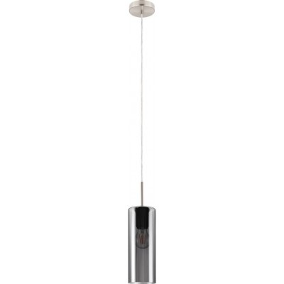 吊灯 Eglo Selvino 圆柱型 形状 Ø 10 cm. 客厅 和 饭厅. 复杂的 和 设计 风格. 钢. 黑色的, 透明黑色, 镍 和 亚光镍 颜色