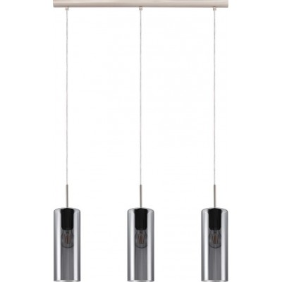吊灯 Eglo Selvino 拉长的 形状 110×71 cm. 客厅 和 饭厅. 复杂的 和 设计 风格. 钢. 黑色的, 透明黑色, 镍 和 亚光镍 颜色