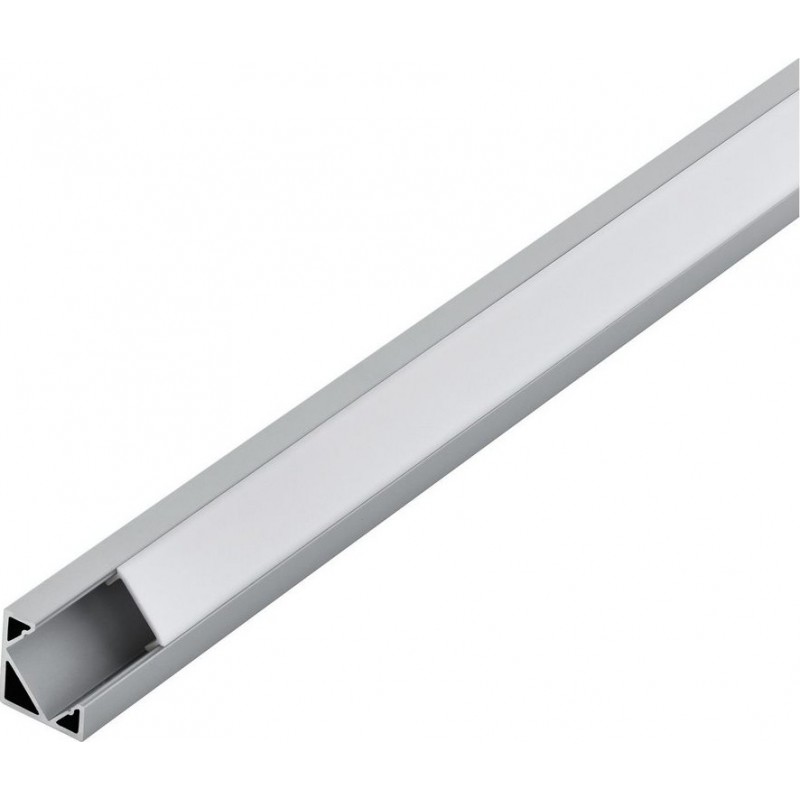21,95 € Envío gratis | Accesorios de iluminación Eglo Corner Profile 2 100×2 cm. Perfilería para iluminación Aluminio y Plástico. Color aluminio, blanco y plata