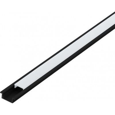 15,95 € Free Shipping | Lighting fixtures Eglo Recessed Profile 1 100×2 cm. Recessed profiles for lighting Aluminum and Plastic. White and black Color