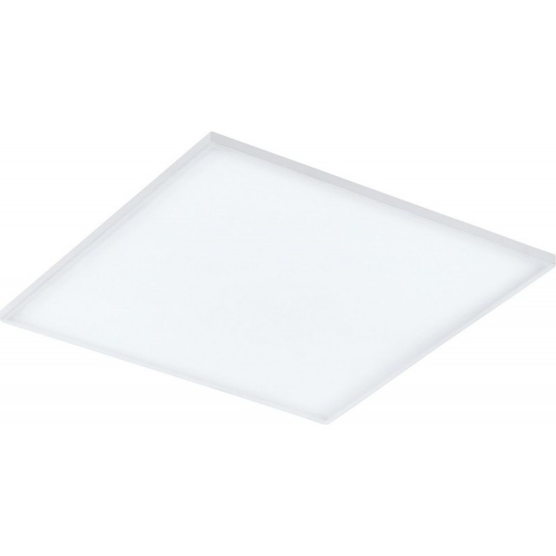 214,95 € Free Shipping | Indoor spotlight Eglo Turcona Square Shape 60×60 cm. Ceiling light Living room, dining room and bedroom. Modern Style. Steel and plastic. White and satin Color