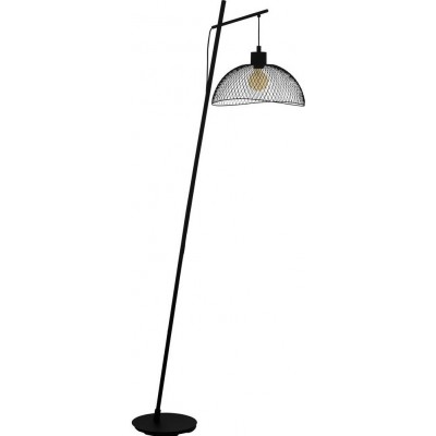 Luminária de piso Eglo Pompeya Forma Esférica 191×86 cm. Sala de estar, sala de jantar e quarto. Estilo retro e vintage. Aço. Cor preto