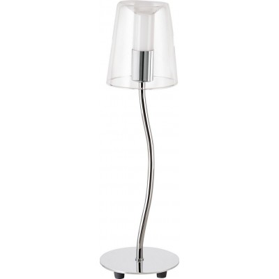 85,95 € Free Shipping | Table lamp Eglo Noventa 3000K Warm light. Ø 10 cm. Steel and glass. White, plated chrome and silver Color