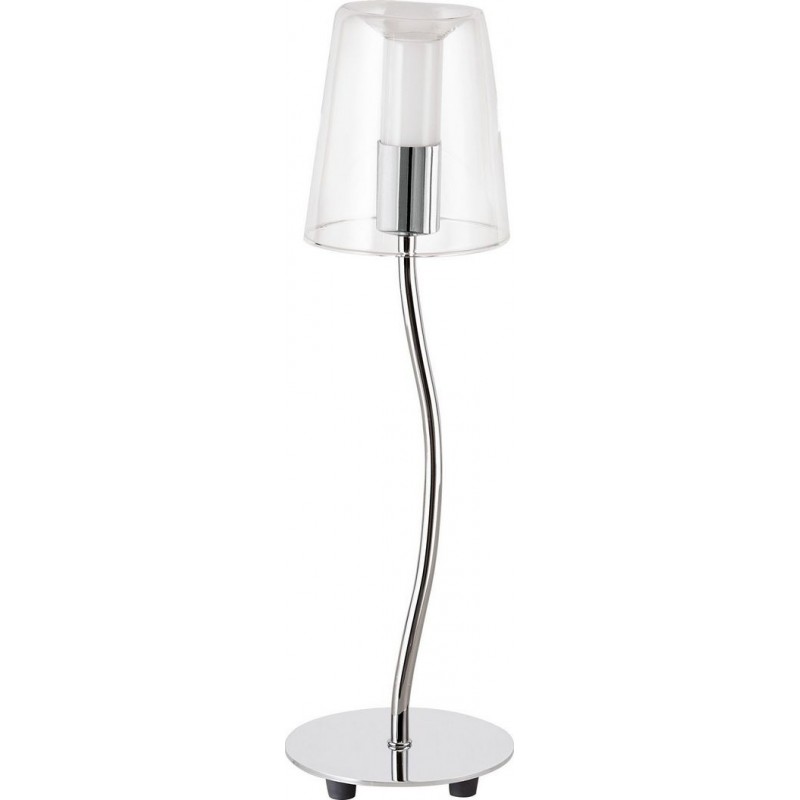 52,95 € Kostenloser Versand | Tischlampe Eglo Noventa 3000K Warmes Licht. Ø 10 cm. Stahl und Glas. Weiß, überzogenes chrom und silber Farbe