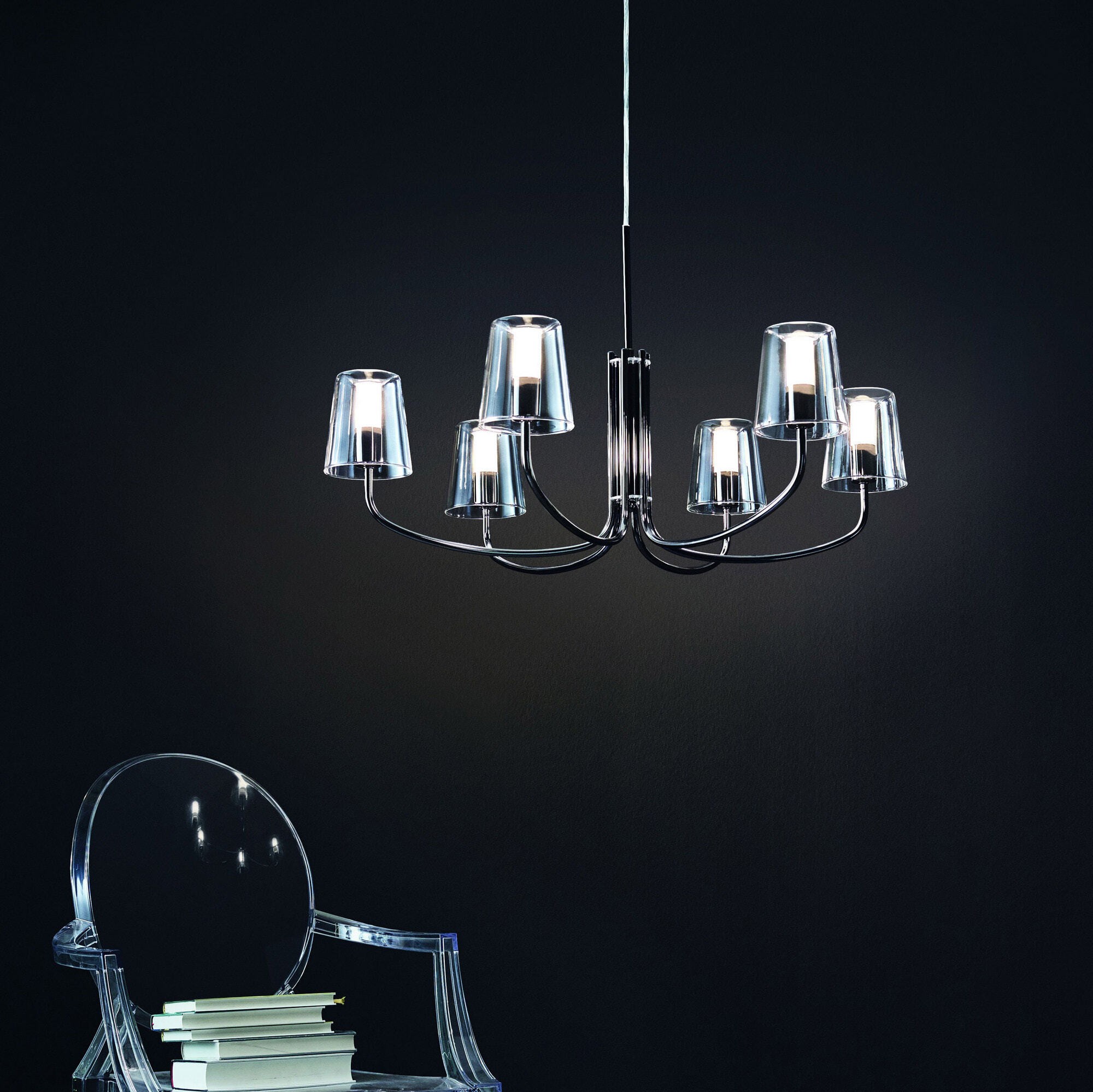 229,95 € Envio grátis | Lustre Eglo Noventa 3000K Luz quente. Ø 73 cm. Aço e vidro. Cor branco, preto e níquel