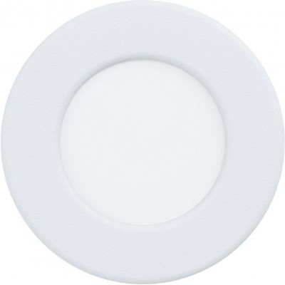 Luminária embutida Eglo Fueva 5 Ø 8 cm. Aço e plástico. Cor branco