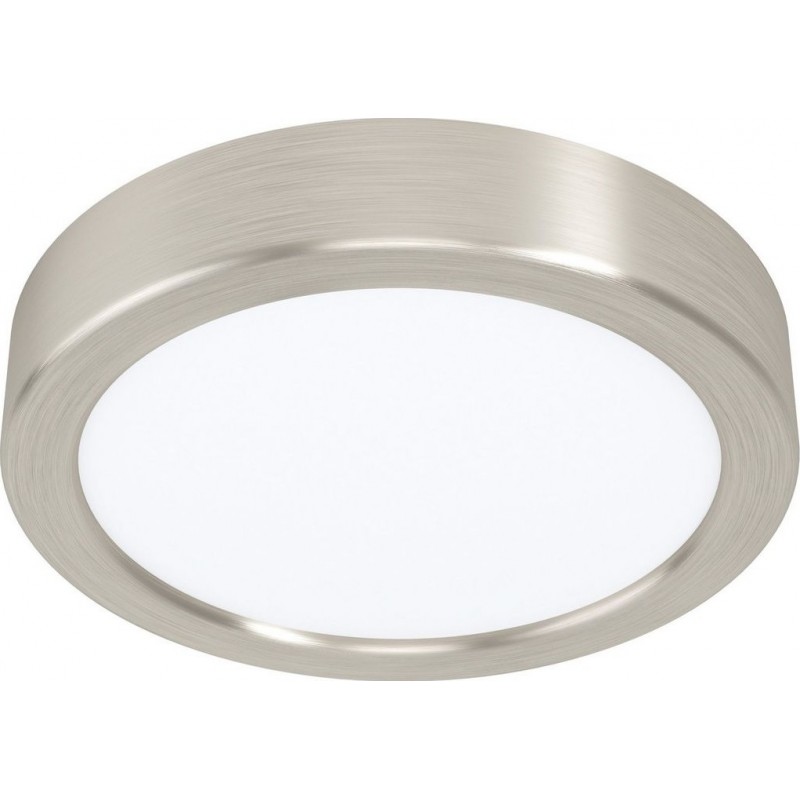 19,95 € Free Shipping | Indoor ceiling light Eglo Fueva 5 Round Shape Ø 16 cm. Kitchen and bathroom. Modern Style. Steel and plastic. White, nickel and matt nickel Color