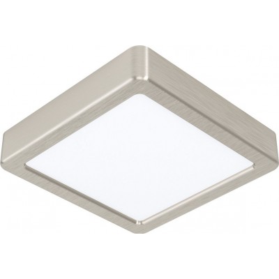 Indoor ceiling light Eglo Fueva 5 Square Shape 16×16 cm. Kitchen, lobby and bathroom. Modern Style. Steel and plastic. White, nickel and matt nickel Color