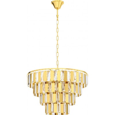 352,95 € Free Shipping | Hanging lamp Eglo Erseka Ø 48 cm. Steel and crystal. Golden and brass Color