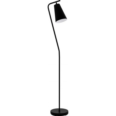 Lámpara de pie Eglo Rekalde Forma Cónica 150×29 cm. Salón, comedor y dormitorio. Estilo moderno, sofisticado y diseño. Acero. Color blanco y negro