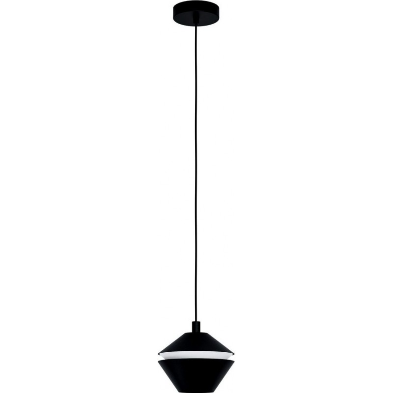 44,95 € Free Shipping | Hanging lamp Eglo Perpigo Pyramidal Shape Ø 16 cm. Living room, dining room and bedroom. Modern and design Style. Steel and Plastic. White and black Color