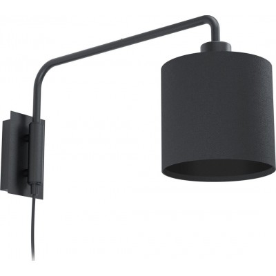 Настенный светильник для дома Eglo Staiti 1 Цилиндрический Форма 24×16 cm. Гостинная, столовая и спальная комната. Ретро и винтаж Стиль. Стали и Текстиль. Чернить Цвет