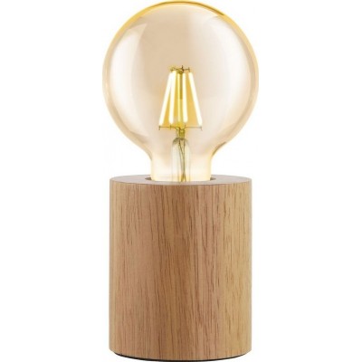 27,95 € Free Shipping | Table lamp Eglo Turialdo Ø 8 cm. Wood. Brown Color