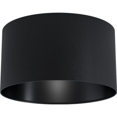73,95 € Free Shipping | Ceiling lamp Eglo Maserlo 1 Cylindrical Shape Ø 40 cm. Ceiling light Living room, dining room and bedroom. Modern Style. Steel and Textile. Black Color