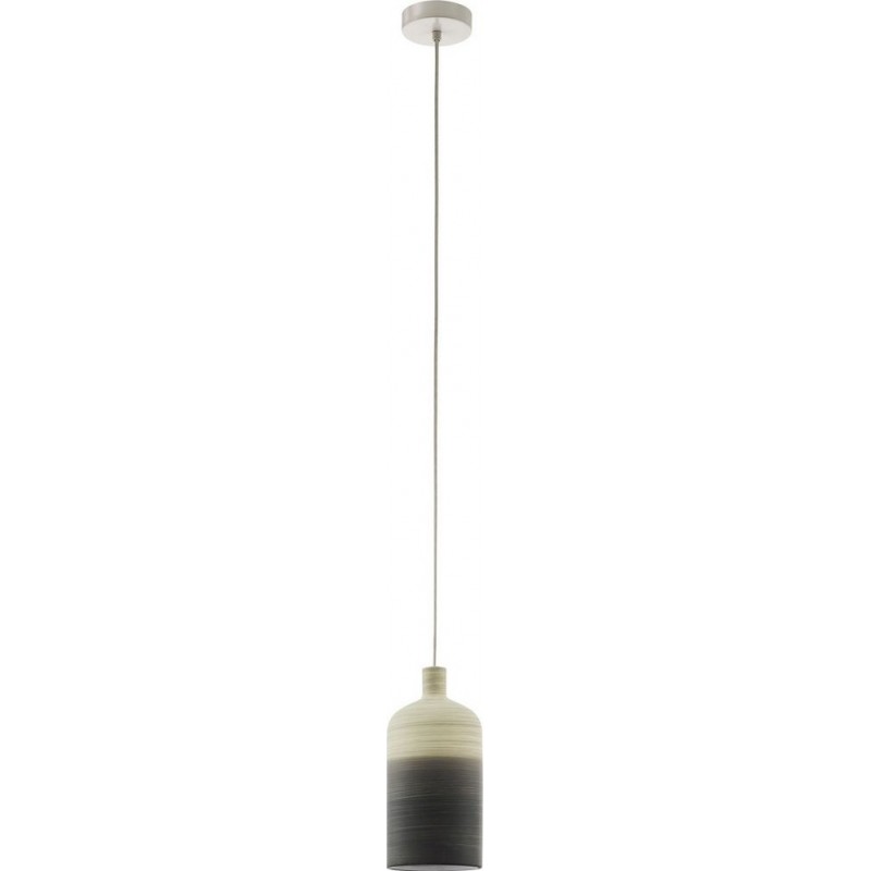 39,95 € 免费送货 | 吊灯 Eglo Azbarren 圆柱型 形状 Ø 14 cm. 客厅 和 饭厅. 复杂的 和 设计 风格. 钢 和 陶瓷制品. 浅褐色的 和 灰色的 颜色