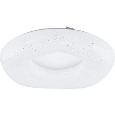 94,95 € Free Shipping | Indoor ceiling light Eglo Zamudilo Spherical Shape Ø 40 cm. Ceiling light Kitchen and bathroom. Modern Style. Steel and Plastic. White and silver Color