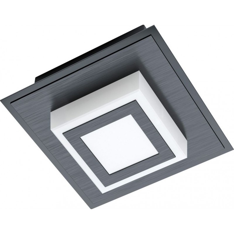 33,95 € Free Shipping | Indoor ceiling light Eglo Masiano 1 Cubic Shape 12×12 cm. Kitchen, lobby and bathroom. Modern Style. Steel, aluminum and plastic. Black and satin Color