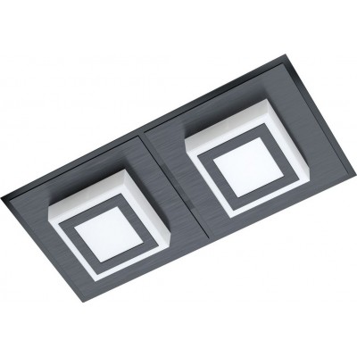 Lampada da soffitto Eglo Masiano 1 Forma Estesa 25×12 cm. Cucina, atrio e bagno. Stile moderno. Acciaio, Alluminio e Plastica. Colore nero e raso