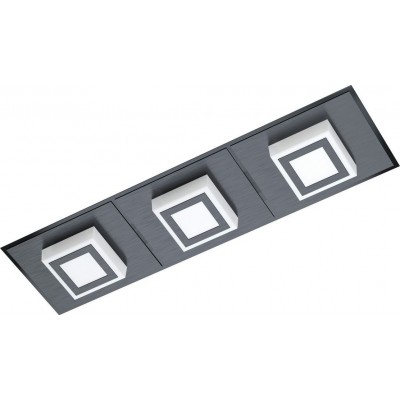 Lampada da soffitto Eglo Masiano 1 Forma Estesa 44×12 cm. Cucina, atrio e bagno. Stile moderno. Acciaio, Alluminio e Plastica. Colore nero e raso