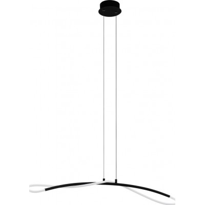 208,95 € Free Shipping | Hanging lamp Eglo Egidonella Extended Shape 120×90 cm. Living room and dining room. Modern and design Style. Steel and plastic. White and black Color