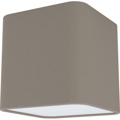 吸顶灯 Eglo Posaderra 立方体 形状 15×14 cm. 天花灯 客厅, 饭厅 和 卧室. 现代的 风格. 钢, 塑料 和 纺织品. 白色的 和 灰色的 颜色