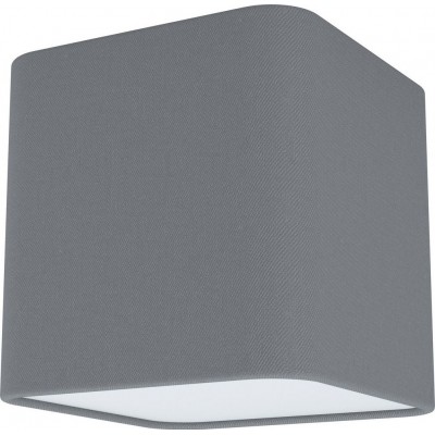 33,95 € Free Shipping | Indoor spotlight Eglo Posaderra Cubic Shape 15×14 cm. Ceiling light Living room, dining room and bedroom. Modern Style. Steel, plastic and textile. White and gray Color