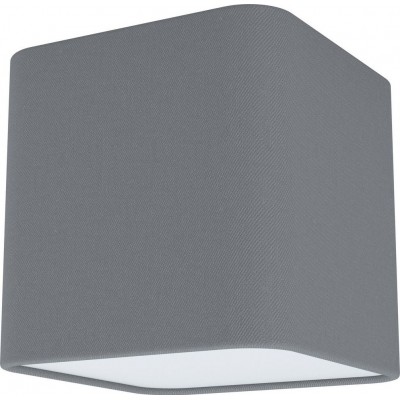 Lampada da soffitto Eglo Posaderra Forma Cubica 15×14 cm. Plafoniera Soggiorno, sala da pranzo e camera da letto. Stile moderno. Acciaio, Plastica e Tessile. Colore bianca e grigio