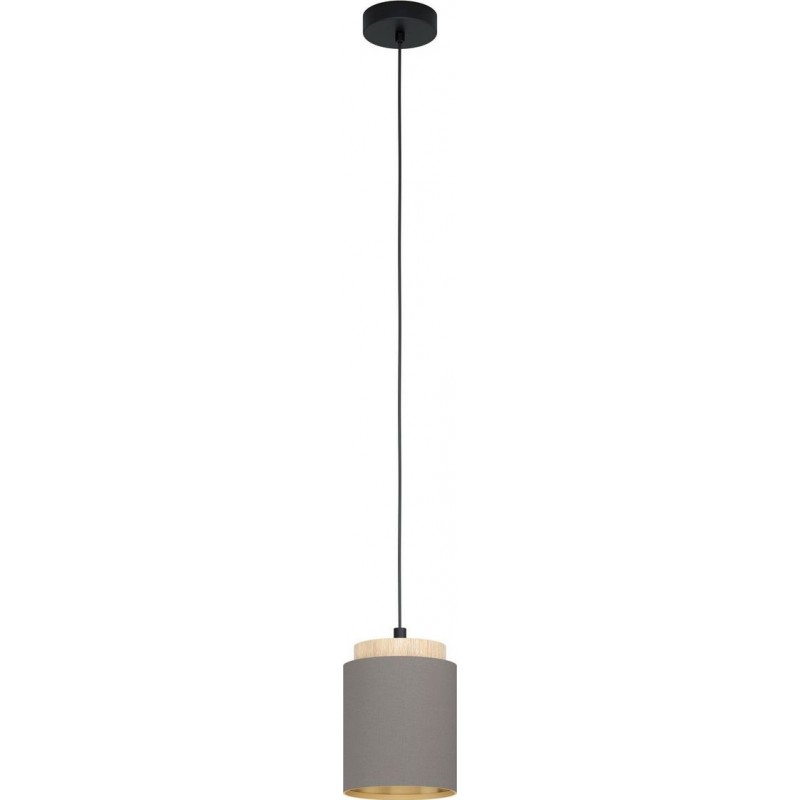 55,95 € 免费送货 | 吊灯 Eglo Albariza 圆柱型 形状 Ø 16 cm. 客厅 和 饭厅. 现代的 和 设计 风格. 钢, 木头 和 纺织品. 棕色的, 黑色的 和 浅褐色 颜色
