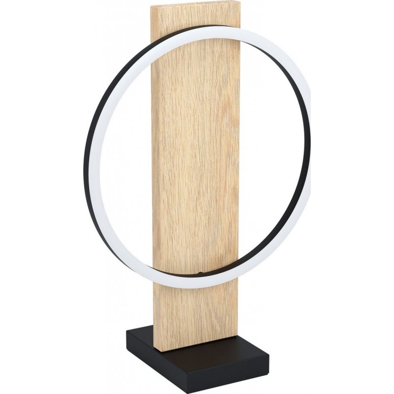 142,95 € Envio grátis | Lâmpada de mesa Eglo Boyal 43×30 cm. Aço, Madeira e Plástico. Cor branco, castanho e preto