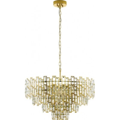 1 394,95 € Free Shipping | Hanging lamp Eglo Stars of Light Calmeilles Ø 78 cm. Steel and crystal. Golden and brass Color
