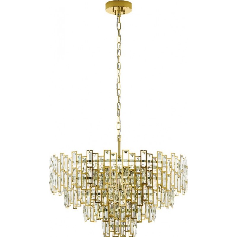 1 487,95 € Free Shipping | Hanging lamp Eglo Stars of Light Calmeilles Ø 78 cm. Steel and Crystal. Golden and brass Color