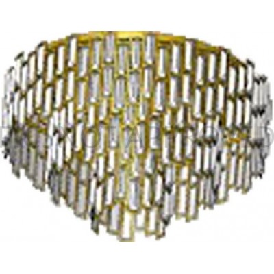 895,95 € Free Shipping | Ceiling lamp Eglo Stars of Light Calmeilles Pyramidal Shape Ø 63 cm. Ceiling light Living room, dining room and bedroom. Classic Style. Steel and Crystal. Golden and brass Color