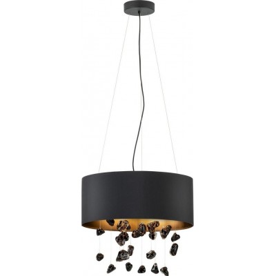 236,95 € Free Shipping | Hanging lamp Eglo Stars of Light Escuela Cylindrical Shape Ø 53 cm. Living room, dining room and bedroom. Modern and sophisticated Style. Steel, Textile and Glass. Black Color