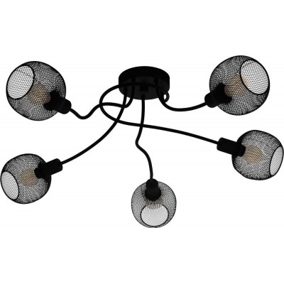 Lámpara de araña Eglo Wrington 1 Forma Esférica Ø 76 cm. Lámpara de techo Salón, comedor y dormitorio. Estilo moderno. Acero. Color negro
