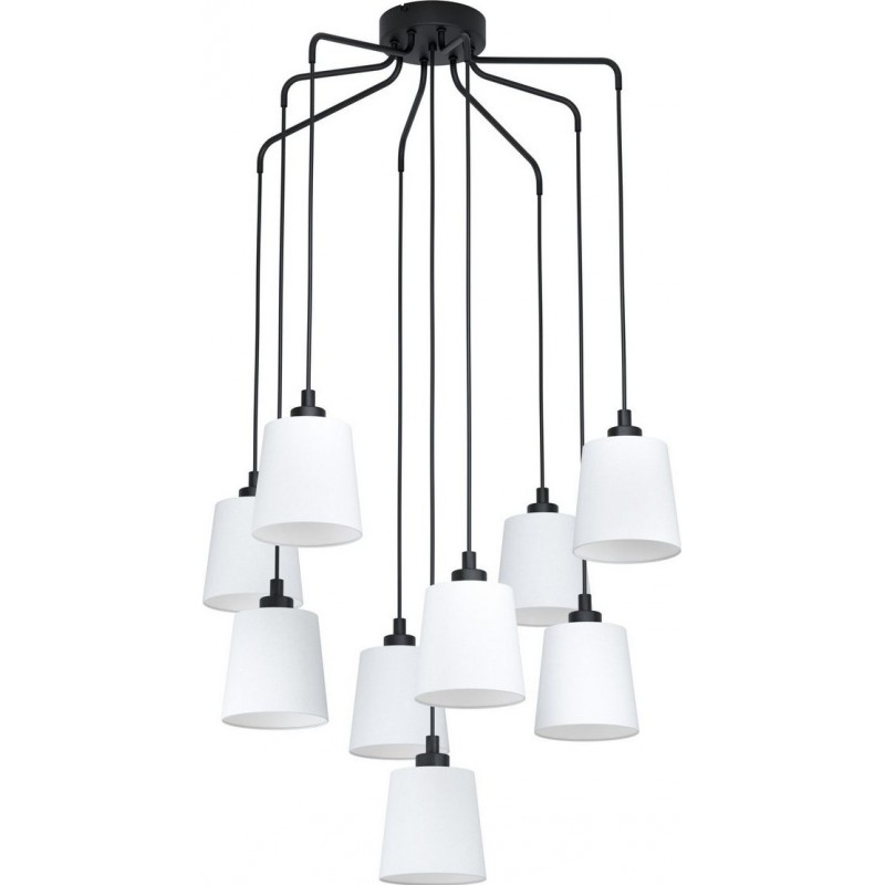 229,95 € Free Shipping | Hanging lamp Eglo Stars of Light Bernabetta Angular Shape Ø 78 cm. Living room, dining room and bedroom. Modern, sophisticated and design Style. Steel and textile. White and black Color