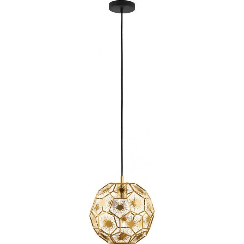 179,95 € Free Shipping | Hanging lamp Eglo Stars of Light Skoura Spherical Shape Ø 30 cm. Living room and dining room. Sophisticated and design Style. Steel. Golden, brass and black Color