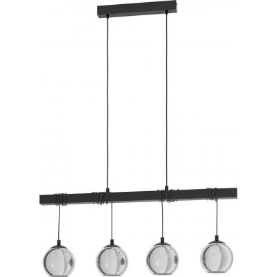 259,95 € Free Shipping | Hanging lamp Eglo Stars of Light Argallo 150×100 cm. Steel. Black and transparent black Color