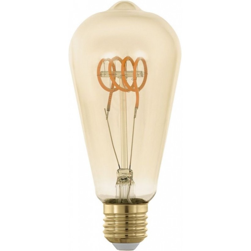 10,95 € Free Shipping | LED light bulb Eglo 5W E27 LED ST64 2200K Very warm light. Oval Shape Ø 6 cm